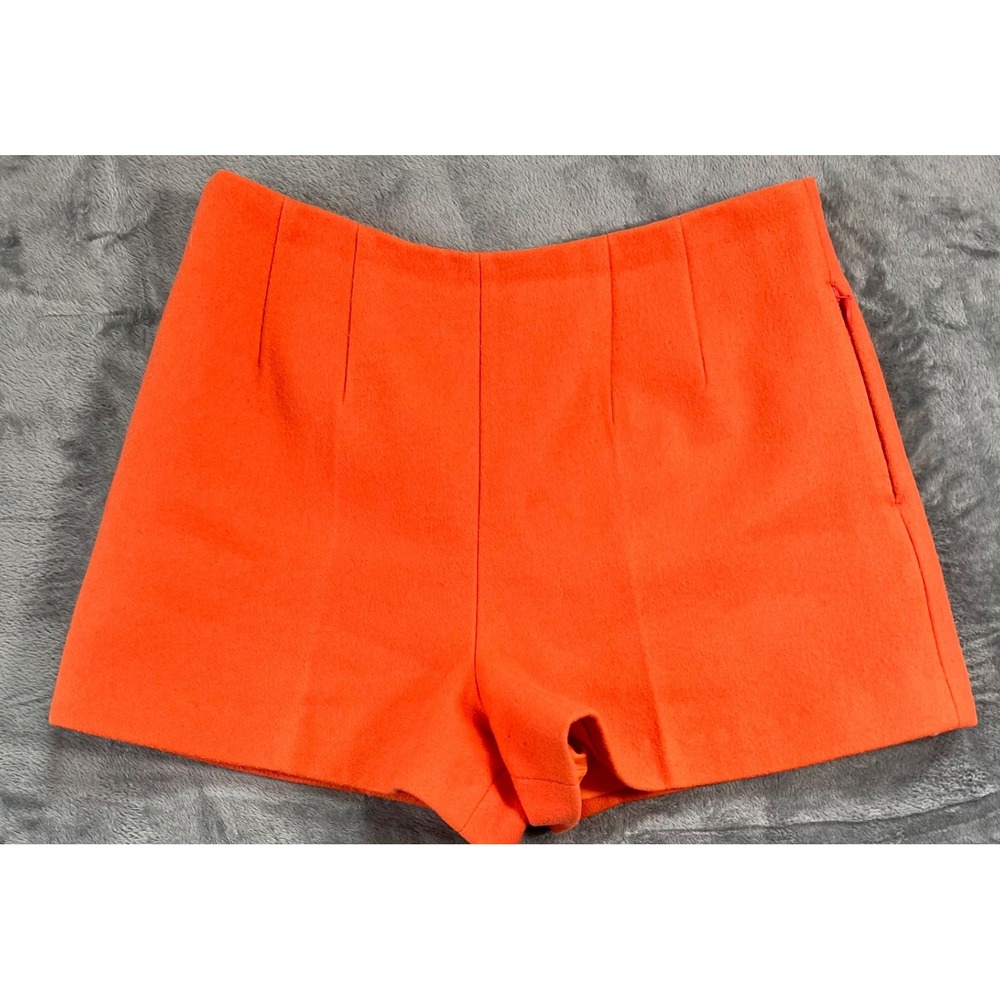 Kate Spade Saturday Wool Blend Shorts Womens Size 8 Orange High Waist Preppy
